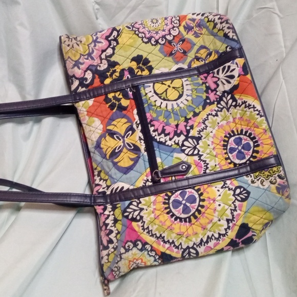 Vera Bradley Double Handle Medium Tote Quilted Cambridge Pattern 2007 Retired - Picture 4 of 6